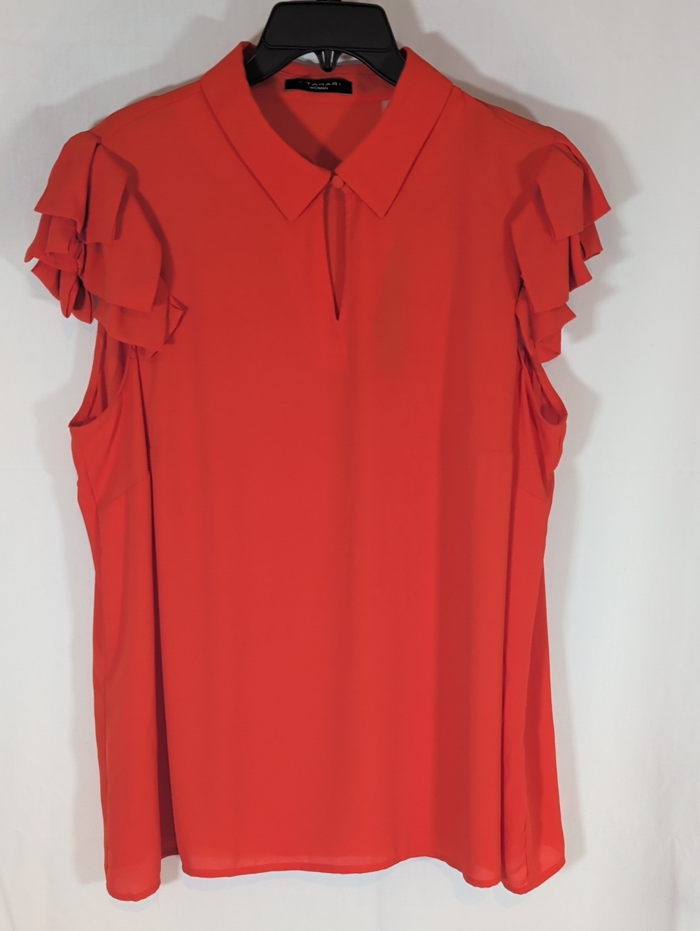 T Tahari Bright Red Sleeveless Blouse
